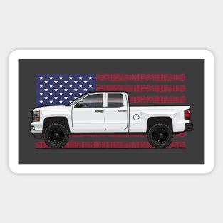 White truck USA flag Sticker